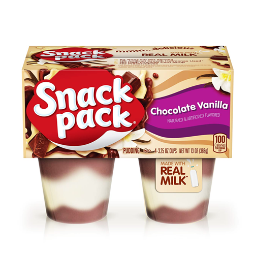 Snack Pack Pudding 4pk 13oz Choc-Vanilla