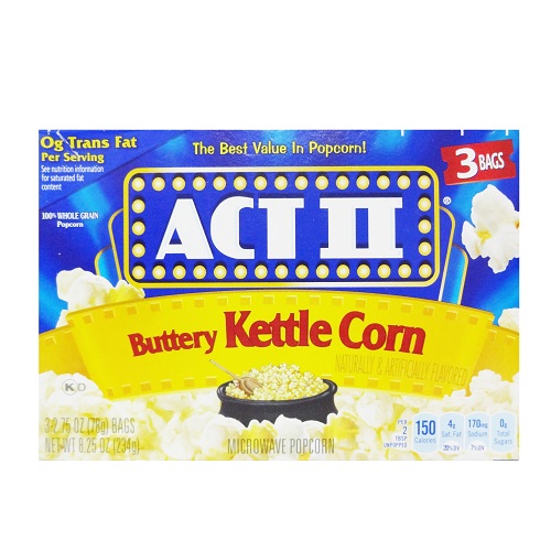 Act II MW Popcorn 3pk Bttry Kettle Corn