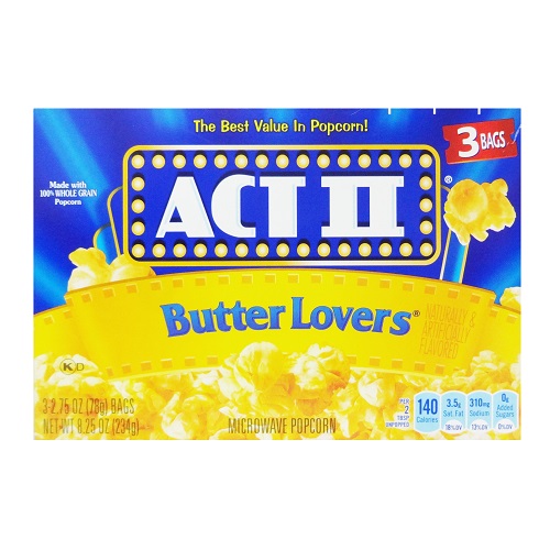 Act II MW Popcorn 3pk Butter Lovers