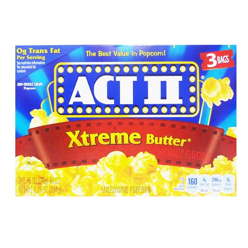 Act II MW Popcorn 3pk Xtreme Butter